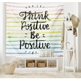 thumbnail image 2 of Positive Energy Tapestry, Words on Pastel Tone Rainbow Colors Brushstroke Lines, Fabric Wall Hanging Decor for Bedroom Living Room Dorm, 5 Sizes, Multicolor, by Ambesonne, 2 of 9