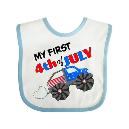 

Inktastic My First Fourth of July Monster Truck Gift Baby Boy or Baby Girl Bib