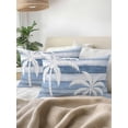thumbnail image 3 of Outdoor Pillows Waterproof, Palm Tree Bedding Throw Pillows with Insert for Couch Sofa Bed, Coastal Tropical Coconut Plants Blue Wooden 12x20 Inch Pillowcases Decorative Camping Patio Pillow Set of 1, 3 of 8