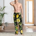 thumbnail image 6 of Lsque Lemon Fruits Flowers Leaves Print Men's Pajama Pants, Lounge Pant - Comfortable Home Wear,Elastic Waistband, Stylish Design-Medium, 6 of 9