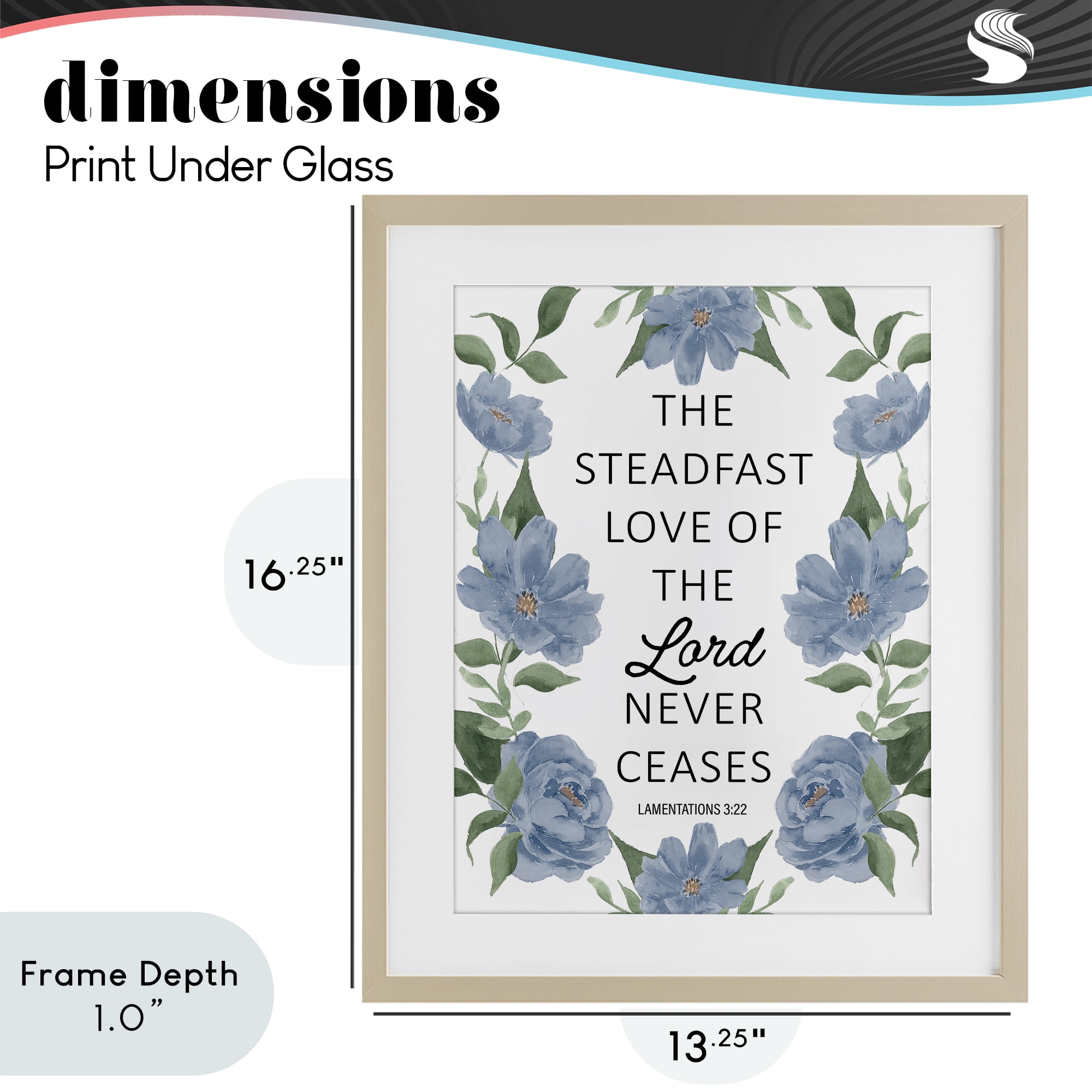 Stupell Industries Steadfast Love Of The Lord Birch Framed Print Under Glass, design by Lucille Price