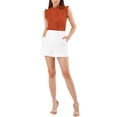 thumbnail image 2 of INSPIRE CHIC Blouse Sans Manches pour Femme, à Volants, Plissée, Blouse CHIC pour le Travail, L Orange Foncé, 2 of 7