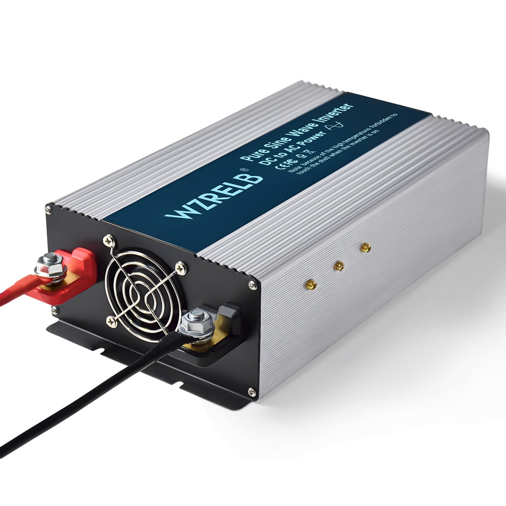 WZRELB 1500W Pure Sine Wave Inverter 48V DC to 110V 120V AC Power Converter with LED Display, Off-Grid Portable Power Inverter with 4 AC Outlets for Home, RV, Truck, Camping