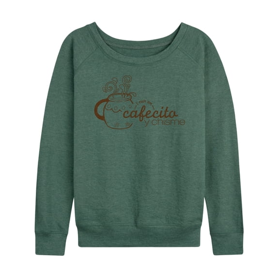 Instant Message - Cafecito Y Chisme - Women's Lightweight French Terry Long Sleeve Shirt