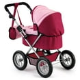 thumbnail image 5 of Trendy Pram Stroller for Baby Dolls & Stuffed Animals, Red/Pink, 5 of 6