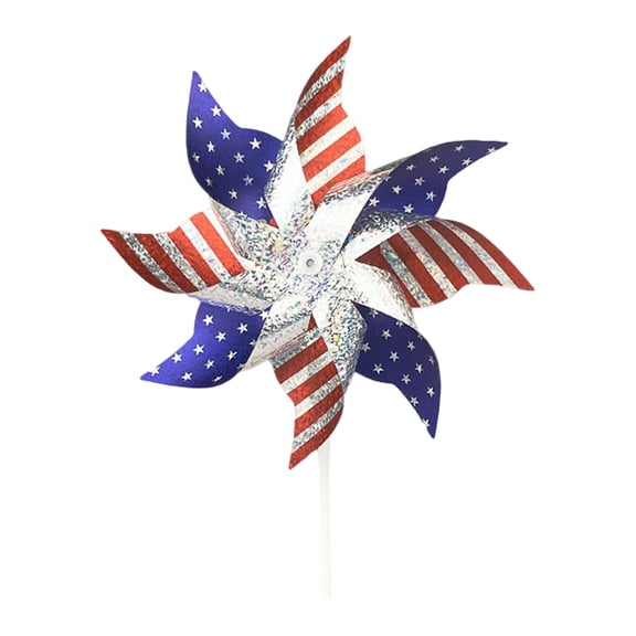 10 Pack Reflective Pinwheels Windmill (Pre-Assembled), Extra Sparkly Pin Wheel for Garden Decor, Bird Repellent Devices Deterrent to Scare Birds Away from Yard Patio Farm
