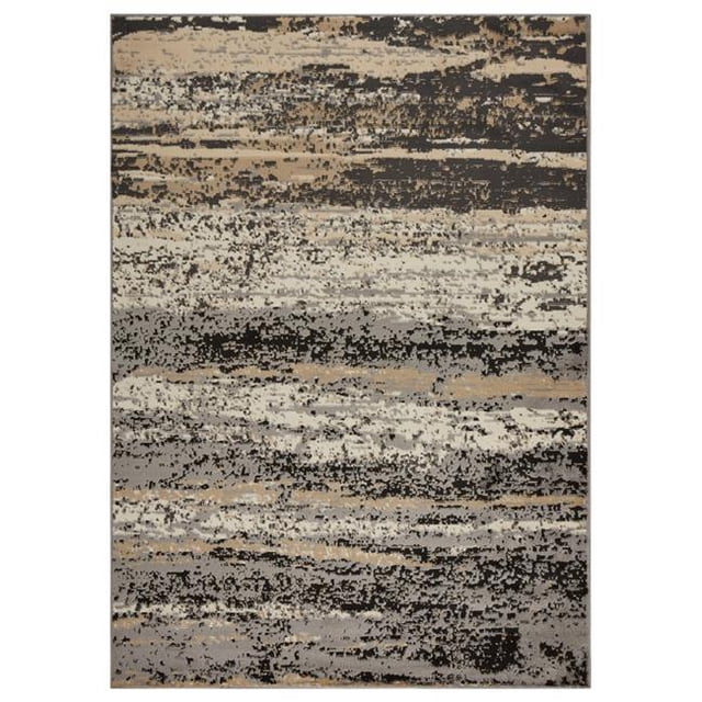 5 x 7 ft. Beige & Black Abstract Desert Area Rug