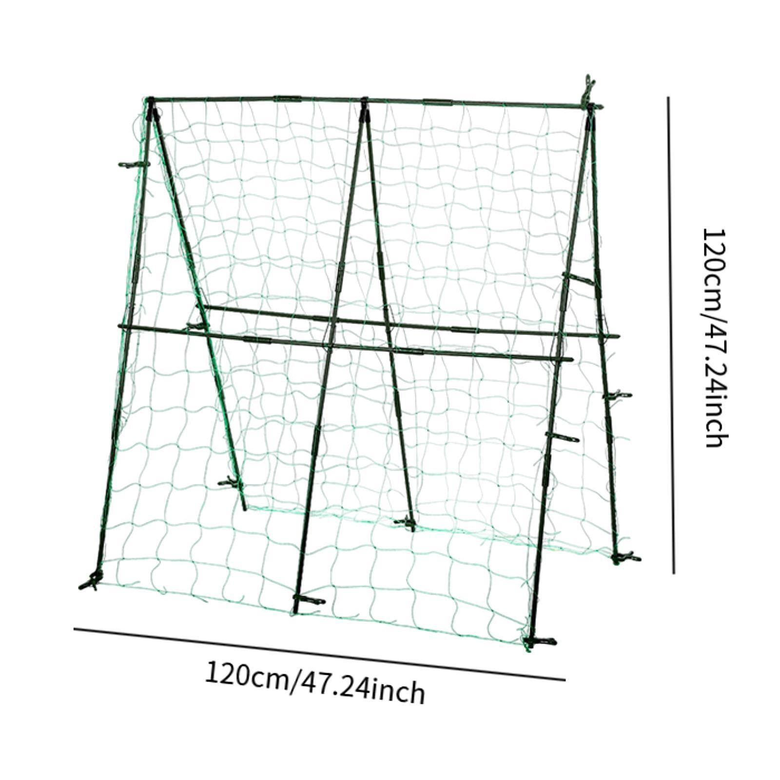 figatia Cucumber Trellis with Netting Sturdy Foldable Detachable Plant Grow Support A Frame Garden Trellis for Climbing Plants Garden