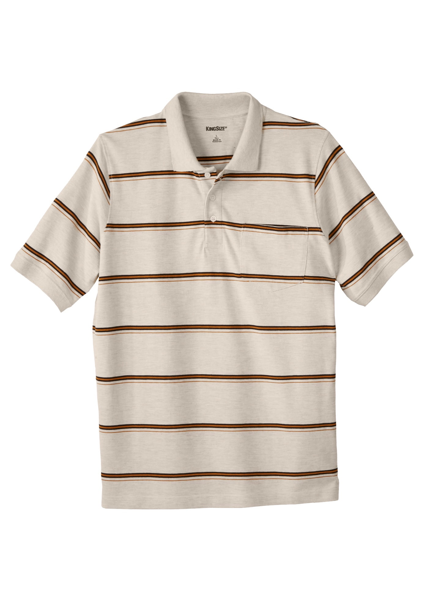 Liberty Blues Men's Big & Tall ™ ShrinkLess™ Pocket Piqué Polo Shirt