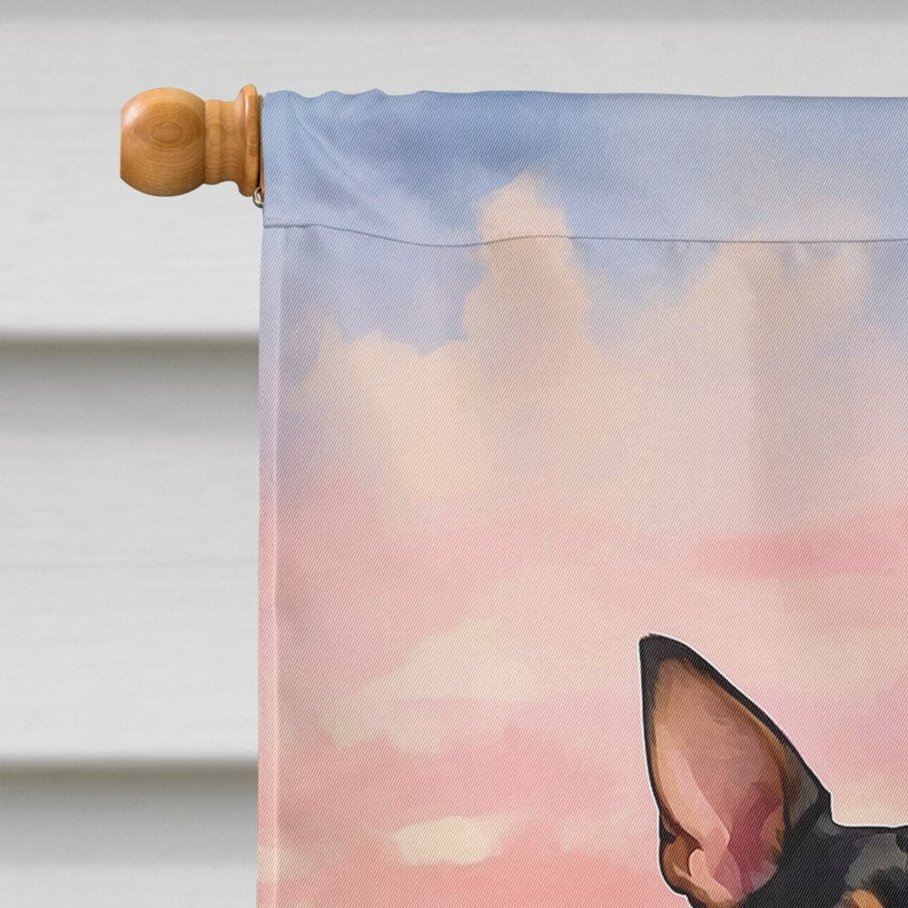 Manchester Terrier Two Hearts House Flag 28 in x 40 in