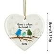 thumbnail image 3 of Colgante Decorativo 1Pcs Family Heart Sea Glass Ornament with Two Birds Handmade Keepsake for Home Wedding or Christmas Tree 8cm JASKFLY, 3 of 9