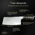 thumbnail image 2 of MYVIT 7-inch Meat Cleaver Knife, Heavy Duty Chef Knife Butcher Knife, Sharp Non-stick Stainless Steel Cutting Chopper for Kitchen Restaurant Home Party, 2 of 7