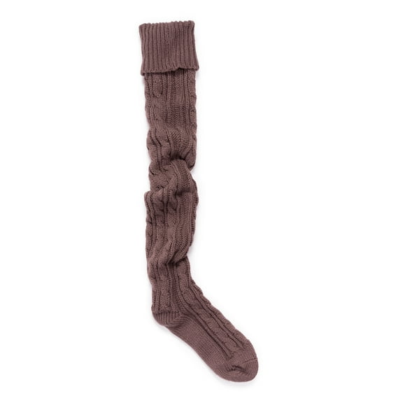 MUK LUKS Women's Cable Knit Over the Knee Socks-Purple Haze OS