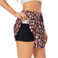 thumbnail image 3 of Lsque Strawberry Printed Women's Running Shorts with Liner Pockets,Elastic Quick Dry Workout Athletic Gym Yoga Shorts,Womens High Waist Shorts-, 3 of 9