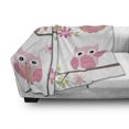 thumbnail image 3 of Owl Soft Flannel Fleece Throw Blanket, Baby Owls Waving in the Floral Tree Springtime Girly Design Print, Cozy Plush for Indoor and Outdoor Use, 60" x 80", Pink Green White, by Ambesonne, 3 of 6