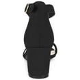 thumbnail image 2 of BLISSFUL STEP Women's Shoes Open Toe Mid Block Heel Ankle Strap Faux Suede Sandals Black 10.5, 2 of 8