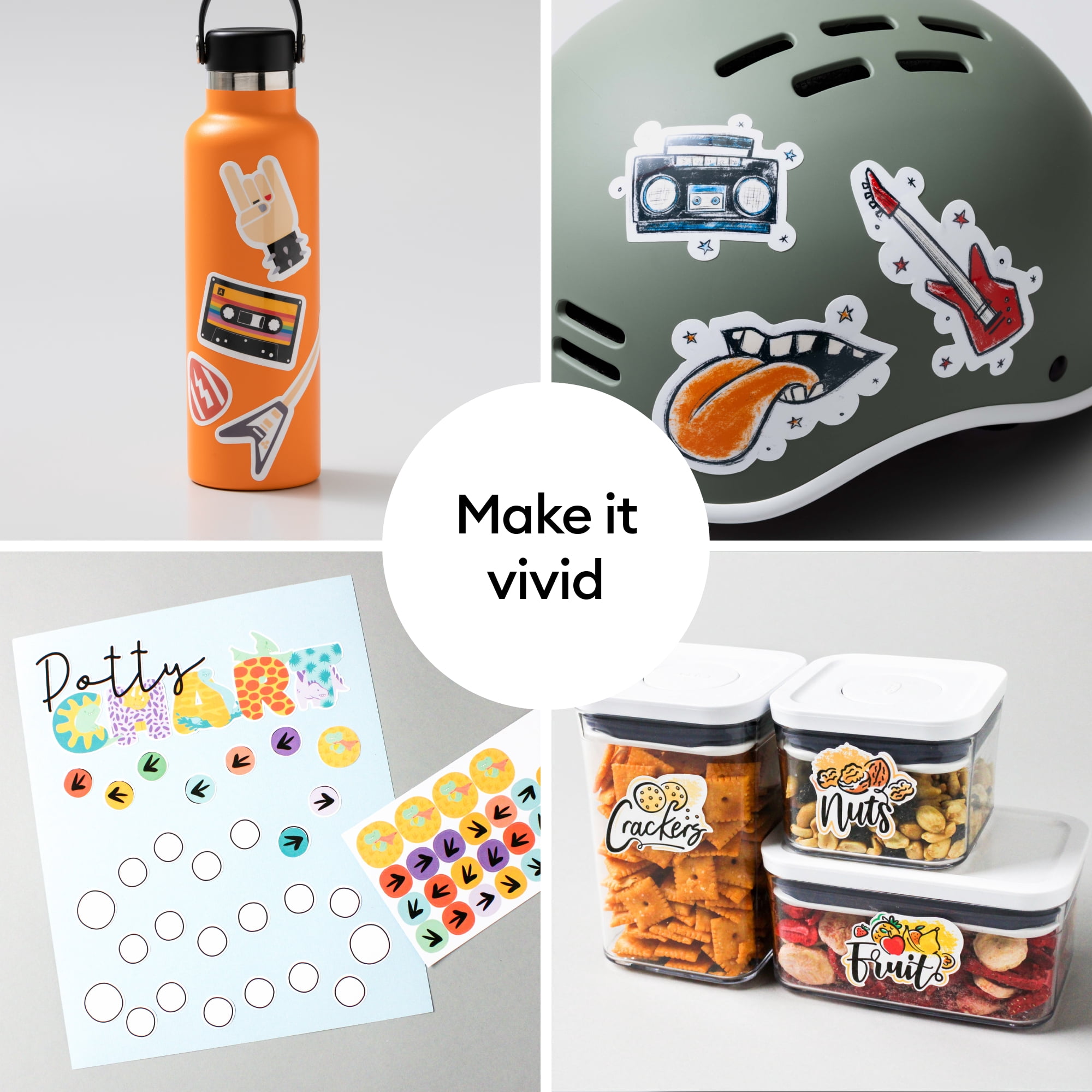 Cricut Waterproof Holographic Sticker Set- White (8)