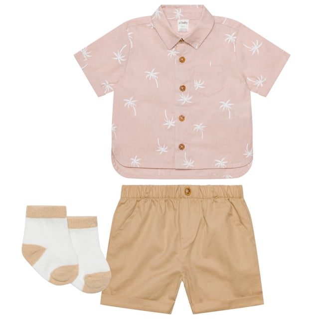 PL Baby Ensemble 3 Pcs : Haut, Short + Chaussettes Tissées