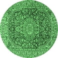 thumbnail image 1 of Ahgly Company Indoor Round Medallion Emerald Green Traditional Area Rugs, 5' Round, 1 of 4