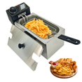 thumbnail image 1 of Freidora El&eacute;ctrica de Aceite 4L, Freidora de Papas Francesa con Tapa y Canasta Acero Inoxidable 1400W, Control de Temperatura Ajustable, Colador de Cesta y Divisor Extra&iacute;ble para, 1 of 7