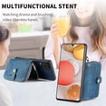 thumbnail image 4 of Phone Case for Samsung Galaxy A42 5G Zipper Wallet Cover with Credit Card Holder Slot Shoulder Crossbody Strap Long Lanyard Leather Cell Accessories A 42 G5 42A S42 4G 2021 Women Girls Blue, 4 of 14