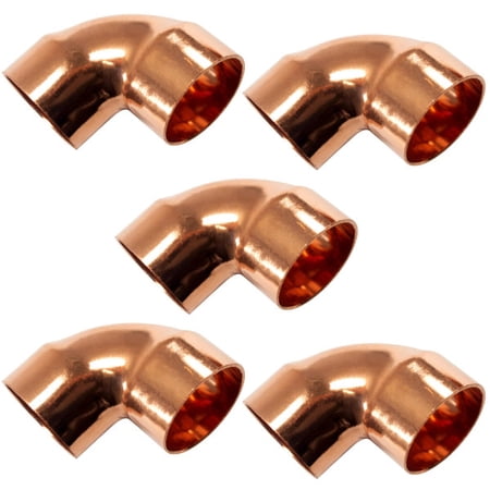 Appli Parts AP-C138B5 1-3/8 90 Degree Elbow Short Turn Copper pipe fittings CxC Sweat connections for refrigeration air conditioning and plumbing applications ACR and Type L copper pipe (5 x Bag)