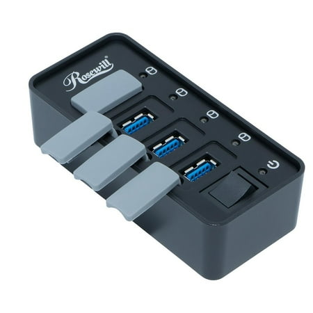 UPC: 0898745010534 | Rosewill 4-Port USB 3.0 Hub with Anti-Dust Design