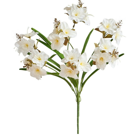 Bouquet de Fleurs Artificielles en Soie - Centre de Table Réaliste pour la Décoration Intérieure et Extérieure, Idéal pour Les, Blanc, JKODE