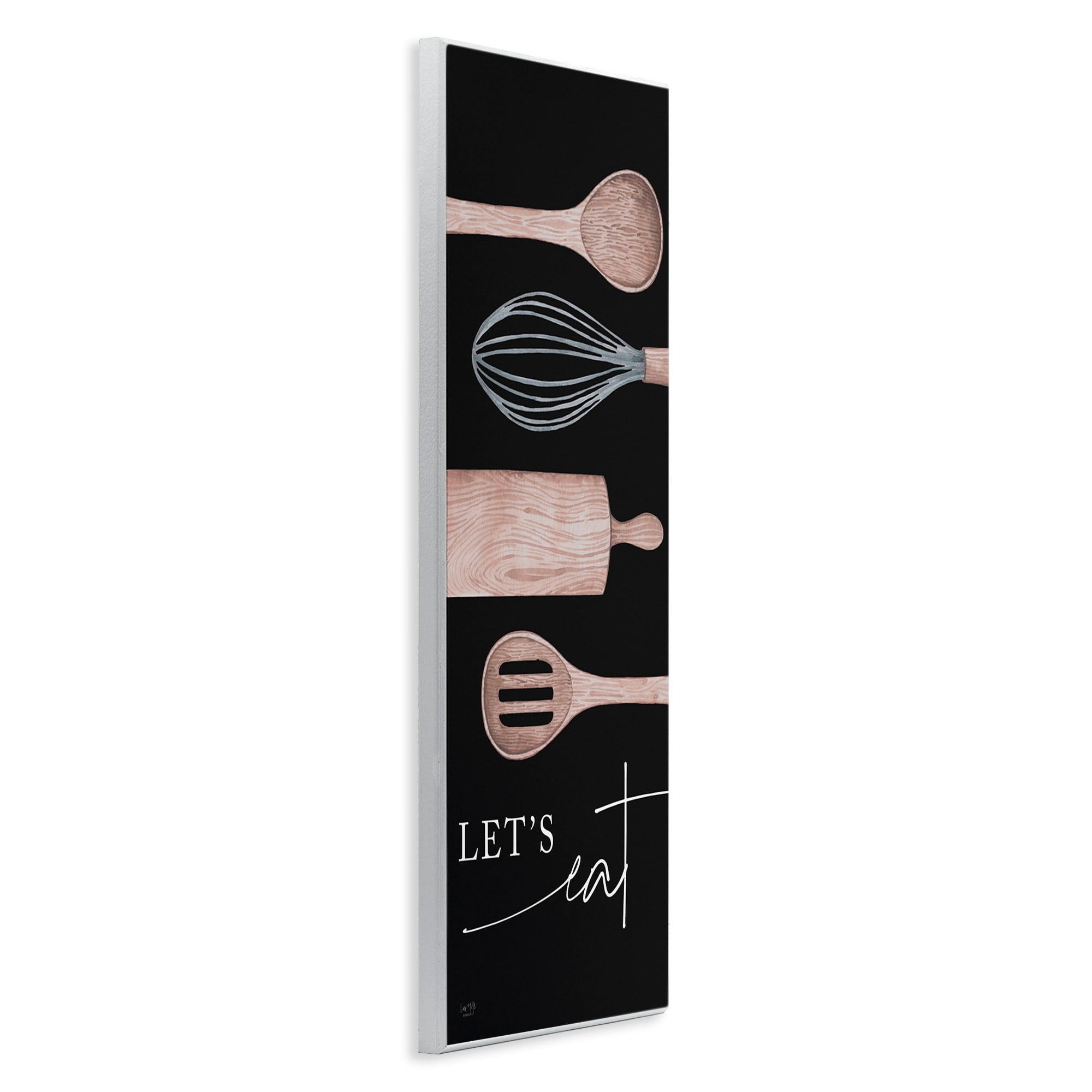 Stupell Industries Let's Eat Varied Kitchen Cooking Utensil Phrase Graphic Art Unframed Art Print Wall Art, Design by Lux + Me Designs