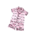 thumbnail image 2 of YHAJDS Kids 2 Piece Loungewear Set Short Sleeve V Neck Print Top with Elastic Waist Shorts Summer, 2 of 3