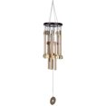 thumbnail image 1 of Wind Chime Round Plate Solid Wood Red Pattern 10 Aluminum Tube Garden Decor Pendant Ornament, 1 of 14
