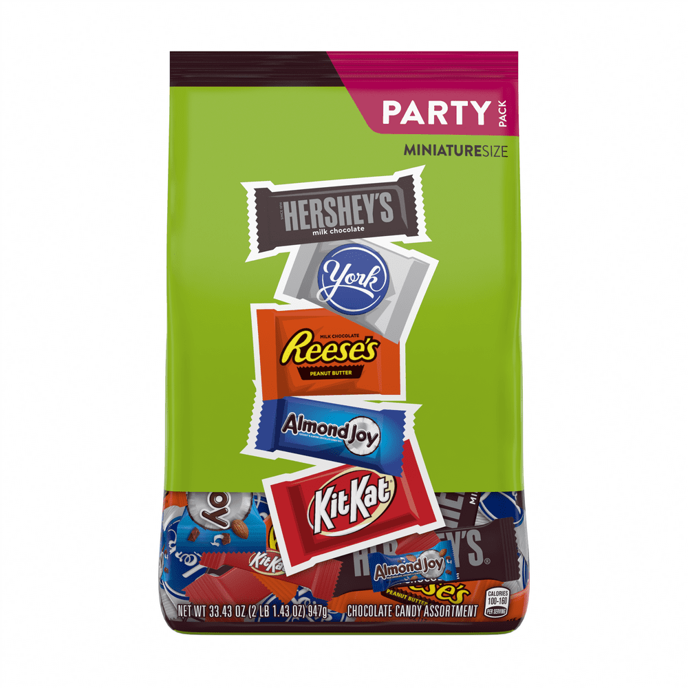 Hershey, Assorted Miniatures, Milk and Dark Chocolate Assortment Candy, Bulk, 33.43 oz, Party