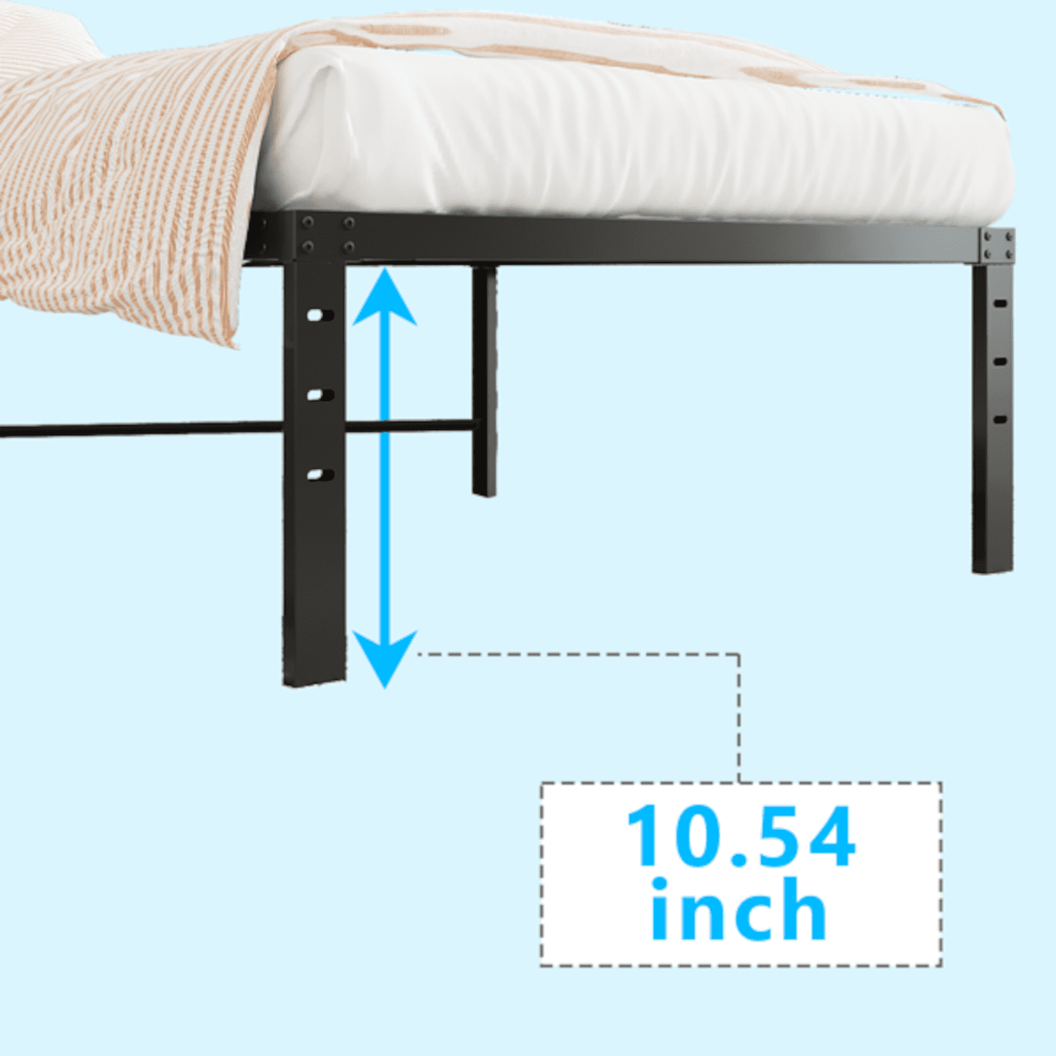 Alvantor Twin Size Simple Basic Platform Metal Bed Frame - 12 Inch Bed Height,Black