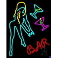 thumbnail image 1 of Martini Glasses Girl Bar LED Neon Sign 15 x 19 - inches, Clear Edge Cut Acrylic Backing, with Dimmer - Bright and Premium built indoor LED Neon Sign for Bar decor., 1 of 7