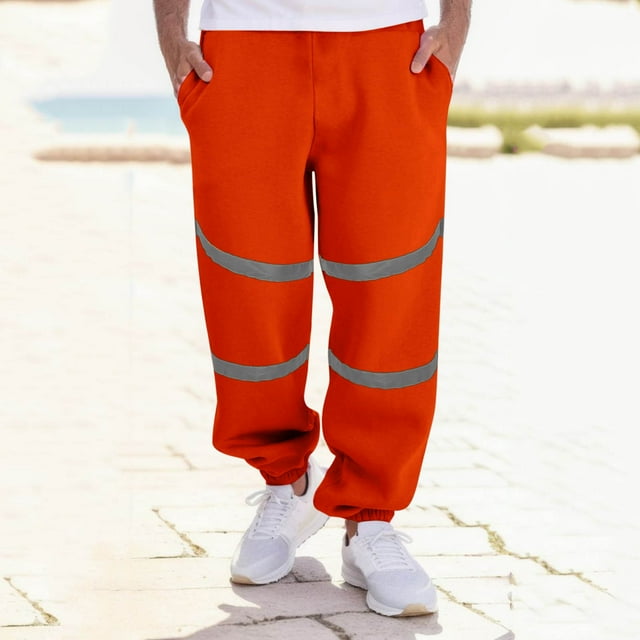 Wolfast Pantalon Réfléchissant Haute Visibilité pour Hommes, Léger, Imperméable, Sécurité Haute Visibilité, Pantalon de Pluie Orange TTG