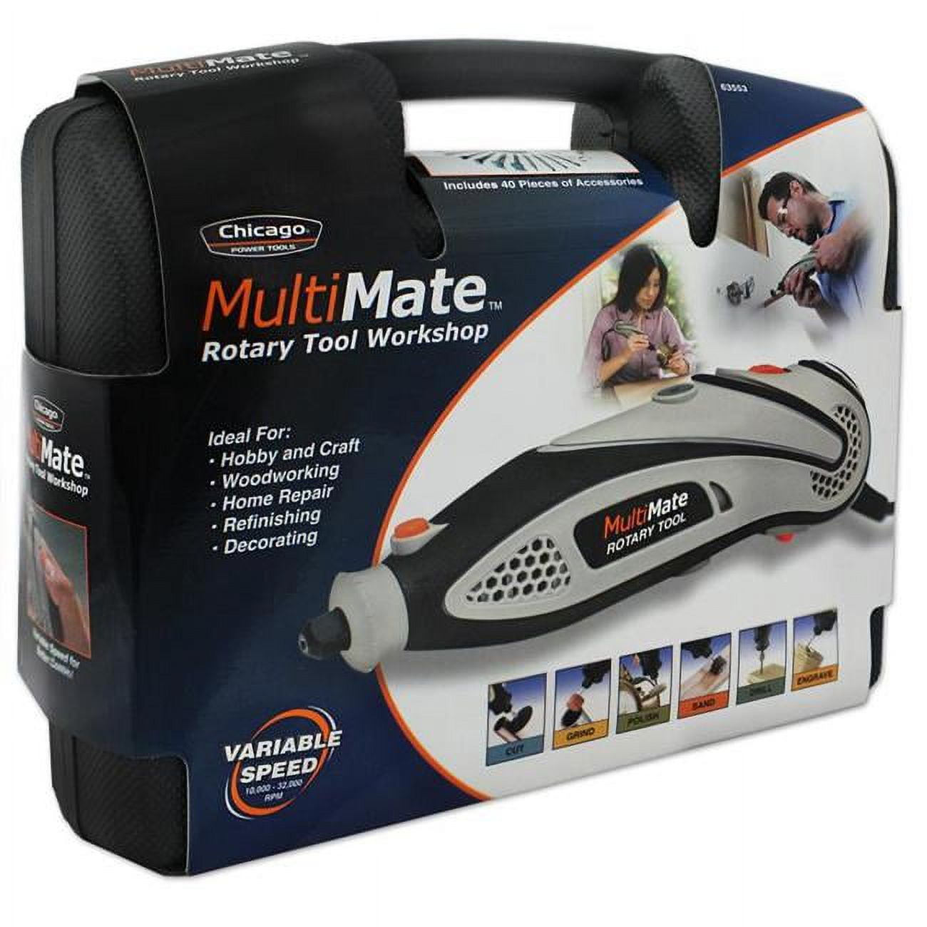 Chicago Power Tool 63524 Die Kit 9.6V High Quality Rotary Tool Accessory Set Walmart