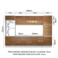 thumbnail image 4 of Cocina Integral Completa Madesa 330cm Olimpia 02 - Blanco/Marrón, 4 of 8