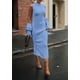 thumbnail image 3 of Conjunto de Suéter y Vestido de Punto para Mujer PRETTYGARDEN 2 Piezas Azul M, 3 of 8