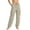 Beige, variant on Women's Plus Size High Waist Cargo Pants Loose Lightweight Casual Drawstring Workout Yoga Athletic Joggers with Pockets