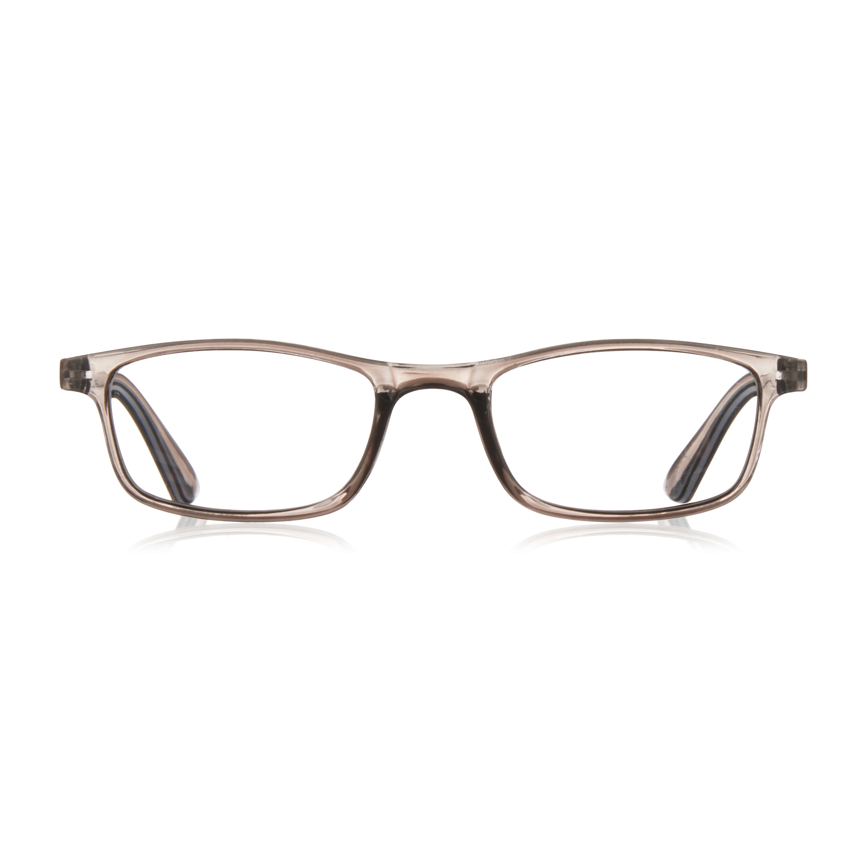 Equate Unisex Reader Glasses with Case, Plastic Lens, Gray Color, +3.25