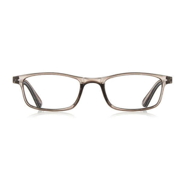 Equate Unisex Reader Glasses with Case, Plastic Lens, Gray Color, +3.25