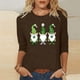 thumbnail image 1 of TaTaai Women St. Patrick's Print Loose Black Crew Neck 3/4 Sleeve Top Fashion Casual T-Shirt Ladies Spring Holiday Wear Lightweight Breathable Non-See-Through No Fading Stylish Top Gift, 1 of 7