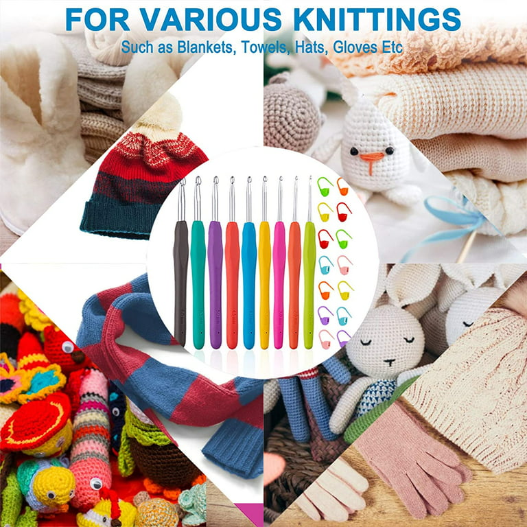 5 mm Crochet Hook, Ergonomic Handle for Arthritic Hands, Extra Long  Knitting Needles for Beginners and Crocheting Yarn (5 mm)
