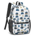 thumbnail image 2 of Police and Rifle White Pattern 17" School Backpacks for Teens,Waterproof Oxford Fabric,S-Shape Padded Straps for School,Travel,Hiking,Camping, 2 of 6