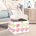 thumbnail image 5 of Green Pinkish Hearts Valentine Foldable Storage Bin with Lid and Handle Collapsible Storage Box 16.5 x 12.6 x 11.8 inches, 5 of 7