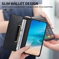 thumbnail image 6 of Leather For iPhone 17 Pro Max Case【RFID Blocking】Wire Pressing Process Flip Wallet Leather Case With Card Holder Magnetic Closure  Phone Cases Cover,Black,For iPhone 17 Pro Max, 6 of 10
