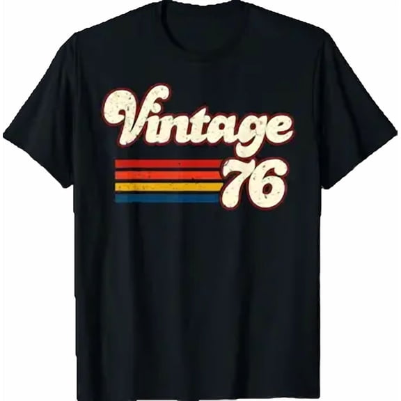 Vintage 76 Happy 50th Birthday Funny Men Women Retro T-Shirt