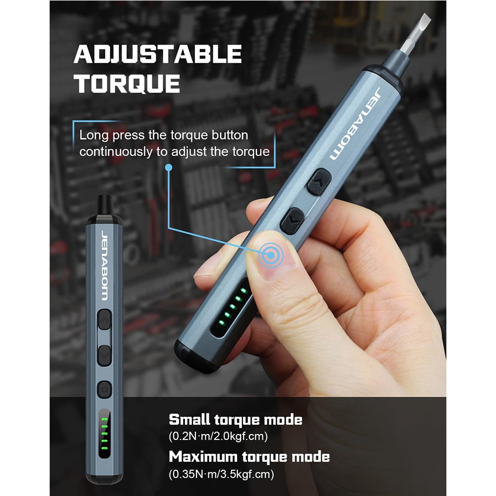 JENABOM Precision Electric Screwdriver Cordless Set Mini Power Screwdriver 68-in-1 Kit with 5 Torque, LED Light, Repair Tool Kit for Phone Computer