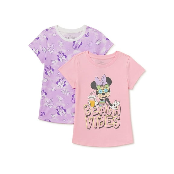 Minnie Mouse Girls Graphic T-Shirts, 2-Pack, Sizes 4-16