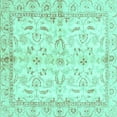 thumbnail image 1 of Ahgly Company Indoor Square Oriental Turquoise Blue Modern Area Rugs, 8' Square, 1 of 4